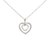 14k White Gold .25ct G SI1 Round Diamond Heart Pendant
